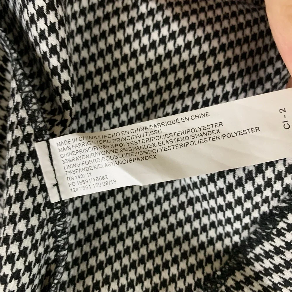 Eloquii Black White Houndstooth Sheath Dress Size 18 Ruched 3/4 Sleeve Career‎